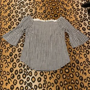 Gingham off the shoulder top